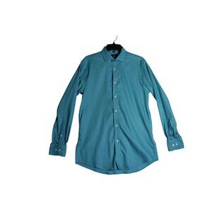 Psycho Bunny L/S Blue Button Down Shirt Mens 15 32/33 Modern Fit Stretch Non Iro